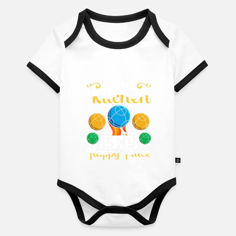 Funny Bocce Game Baby Bio-Kurzarm-Kontrastbody