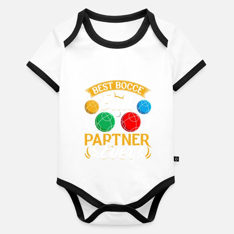 Funny Bocce Game Baby Bio-Kurzarm-Kontrastbody