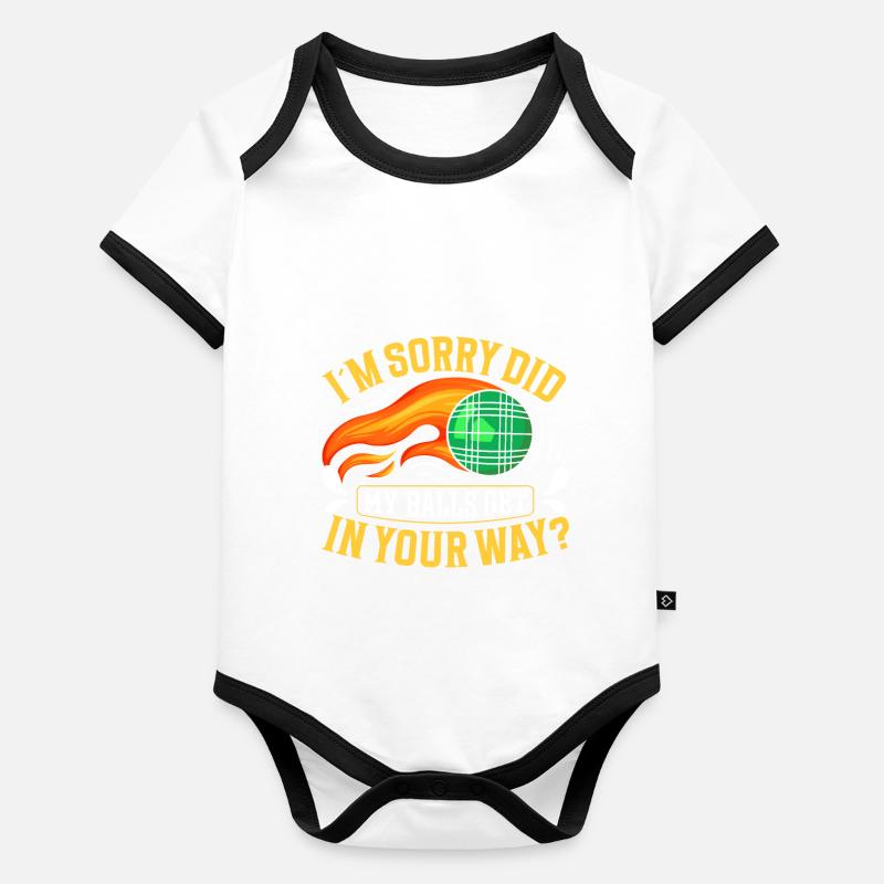 Funny Bocce Game Baby Bio-Kurzarm-Kontrastbody