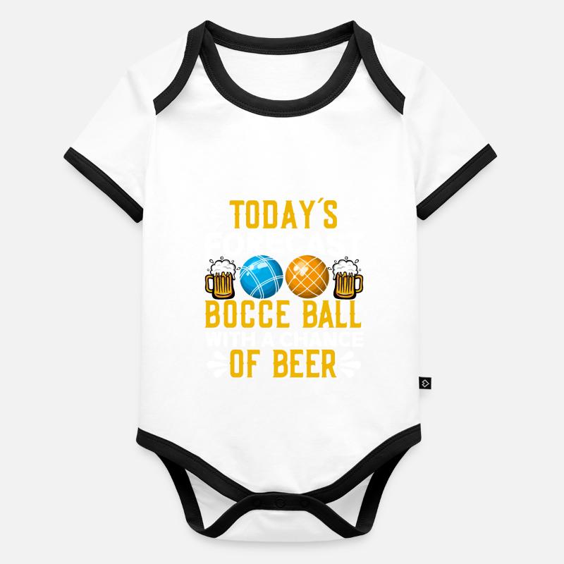 Funny Bocce Game Baby Bio-Kurzarm-Kontrastbody