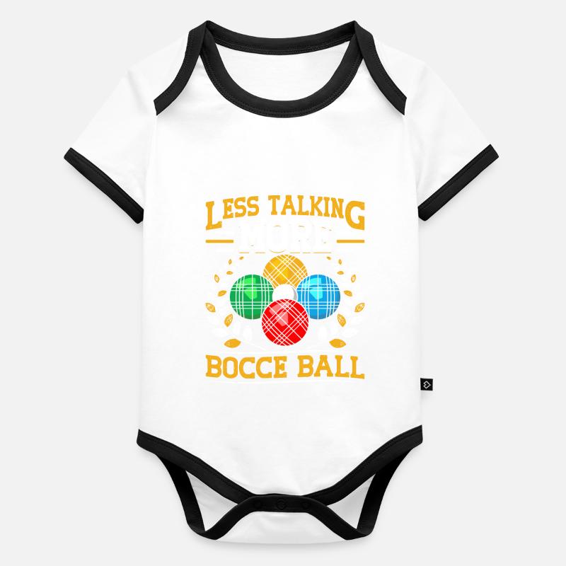 Funny Bocce Game Baby Bio-Kurzarm-Kontrastbody