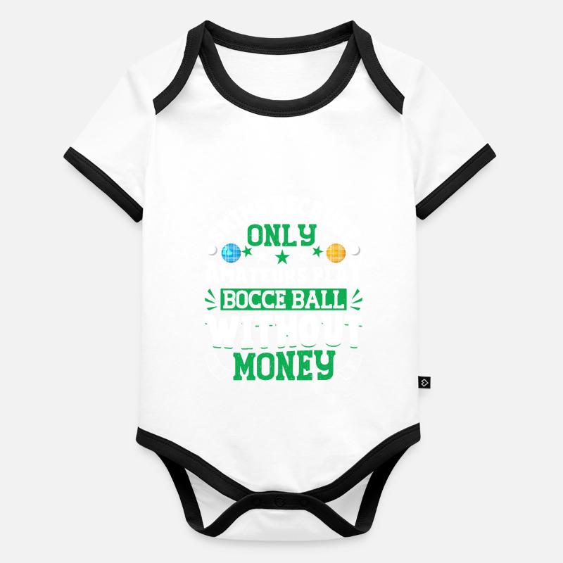 Funny Bocce Game Baby Bio-Kurzarm-Kontrastbody