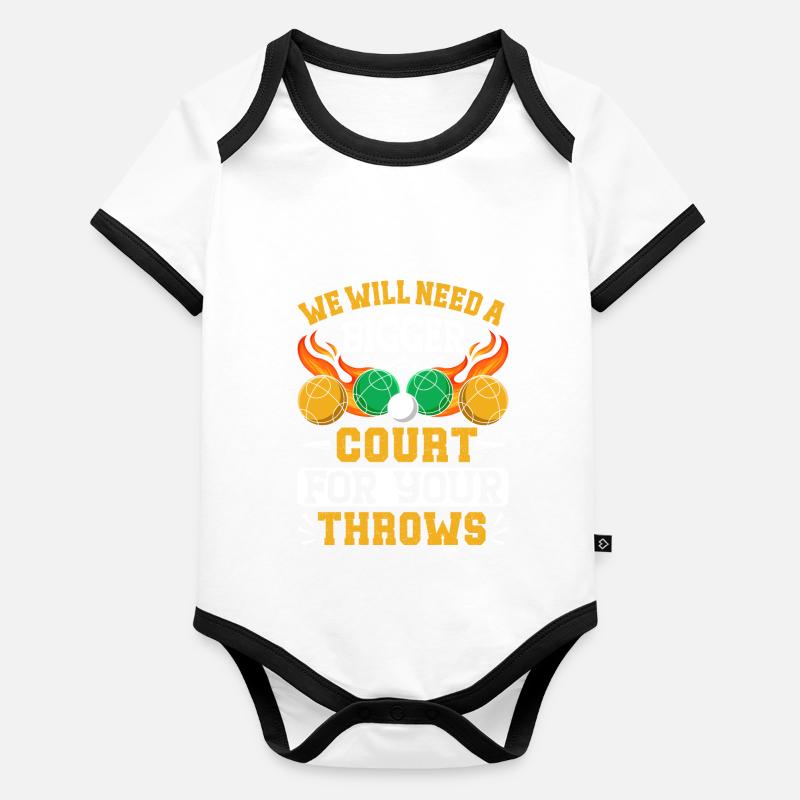 Funny Bocce Game Baby Bio-Kurzarm-Kontrastbody