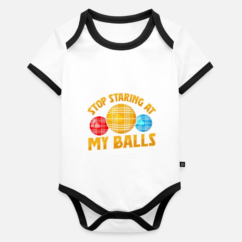 Funny Bocce Game Baby Bio-Kurzarm-Kontrastbody