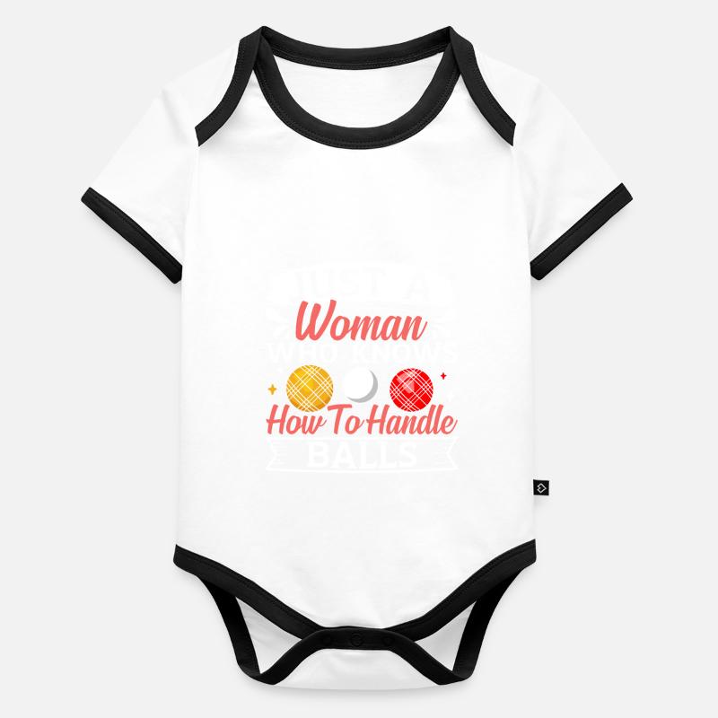 Funny Bocce Game Baby Bio-Kurzarm-Kontrastbody