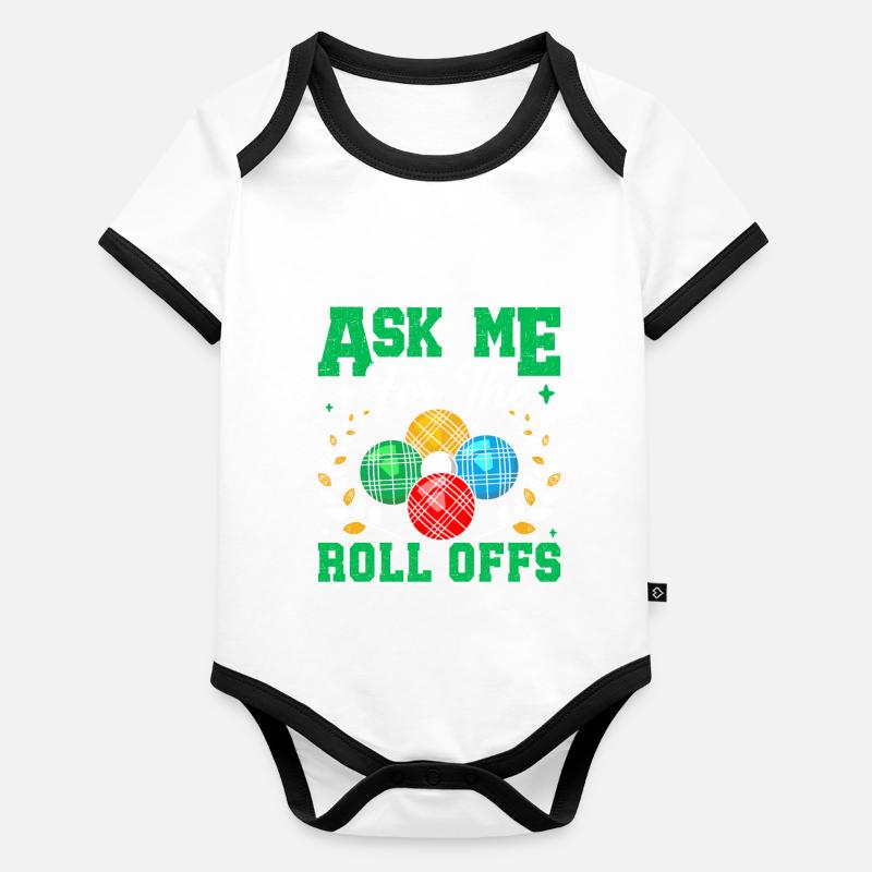 Funny Bocce Game Baby Bio-Kurzarm-Kontrastbody