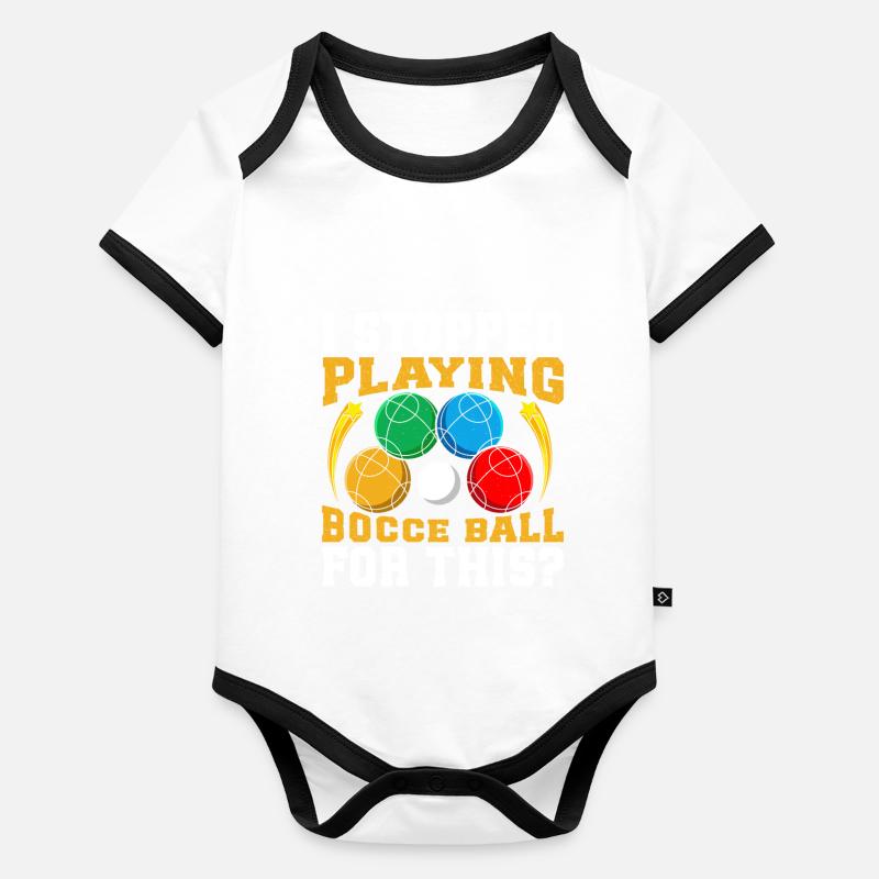 Funny Bocce Game Baby Bio-Kurzarm-Kontrastbody