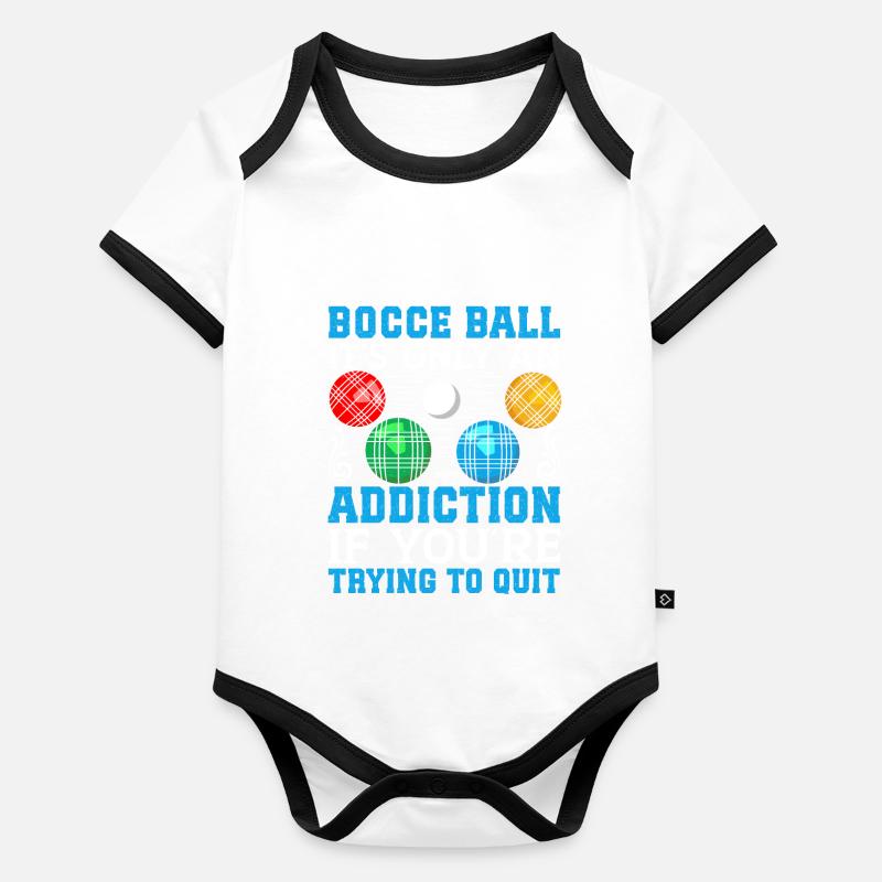 Funny Bocce Game Baby Bio-Kurzarm-Kontrastbody
