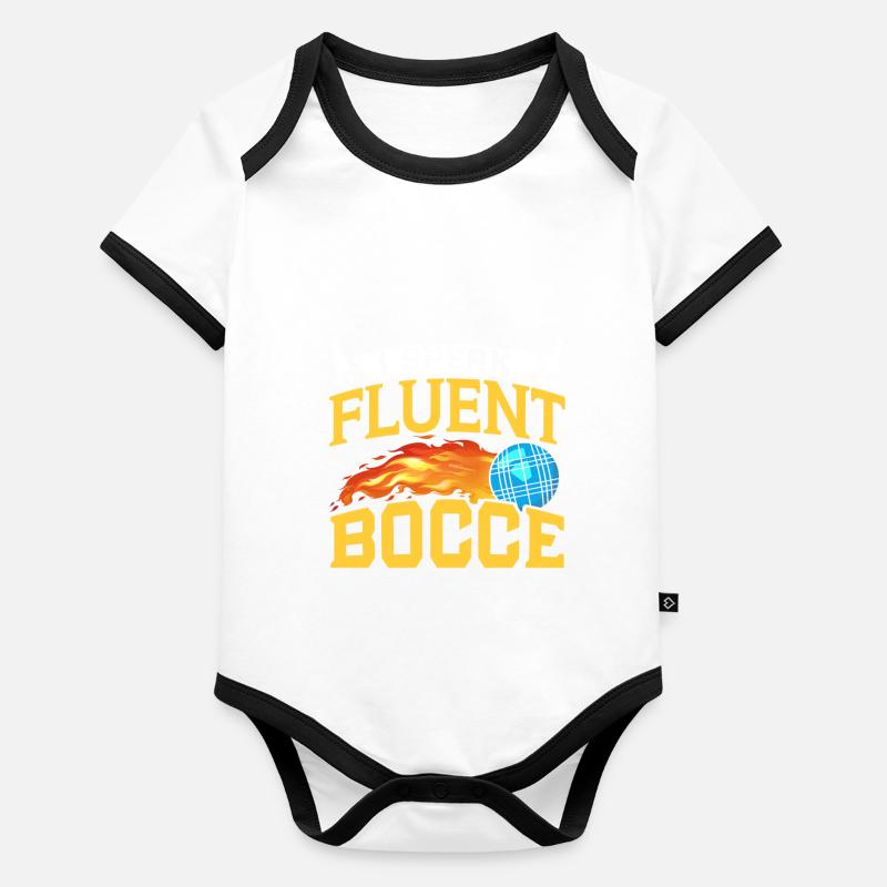 Funny Bocce Game Baby Bio-Kurzarm-Kontrastbody