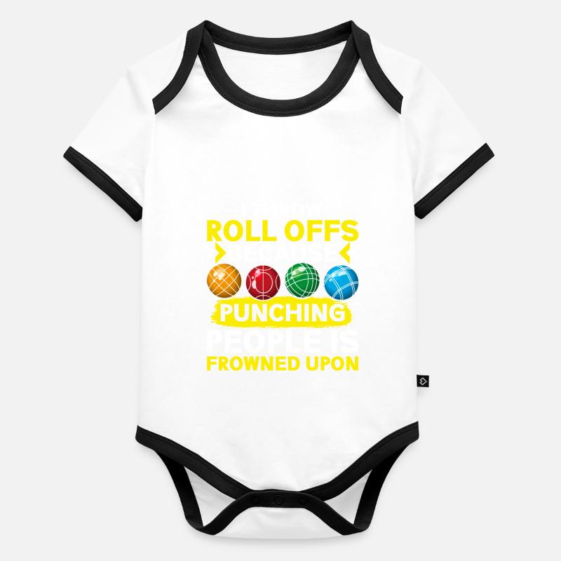 Funny Bocce Game Baby Bio-Kurzarm-Kontrastbody