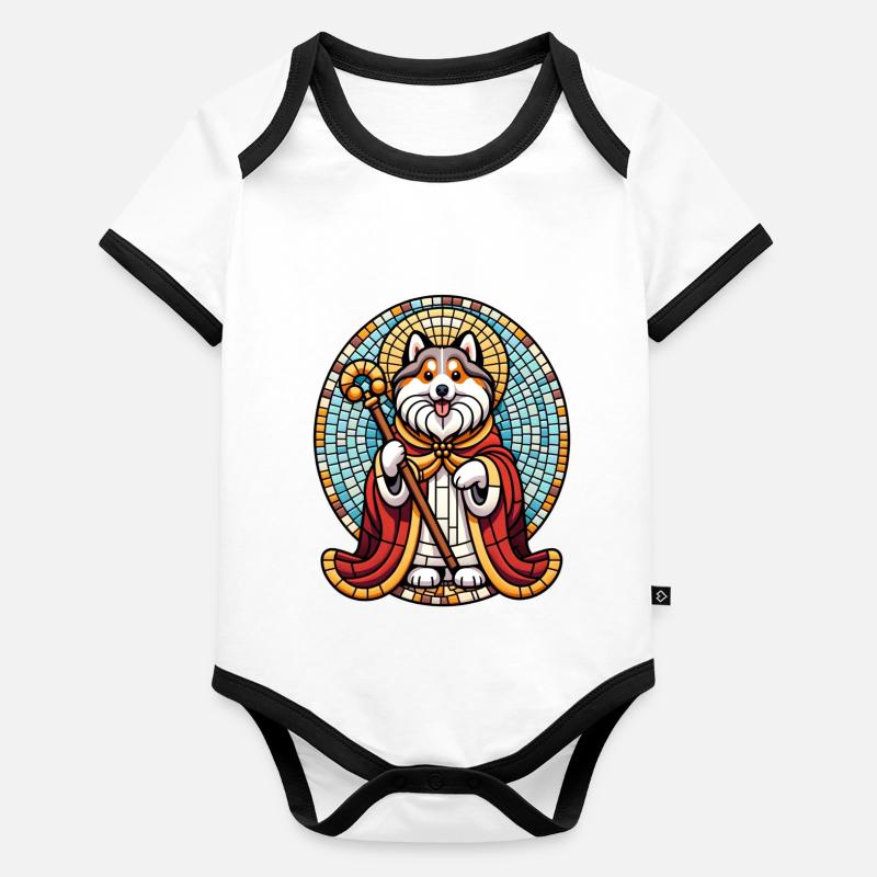 Heilige Pfote Baby Bio-Kurzarm-Kontrastbody