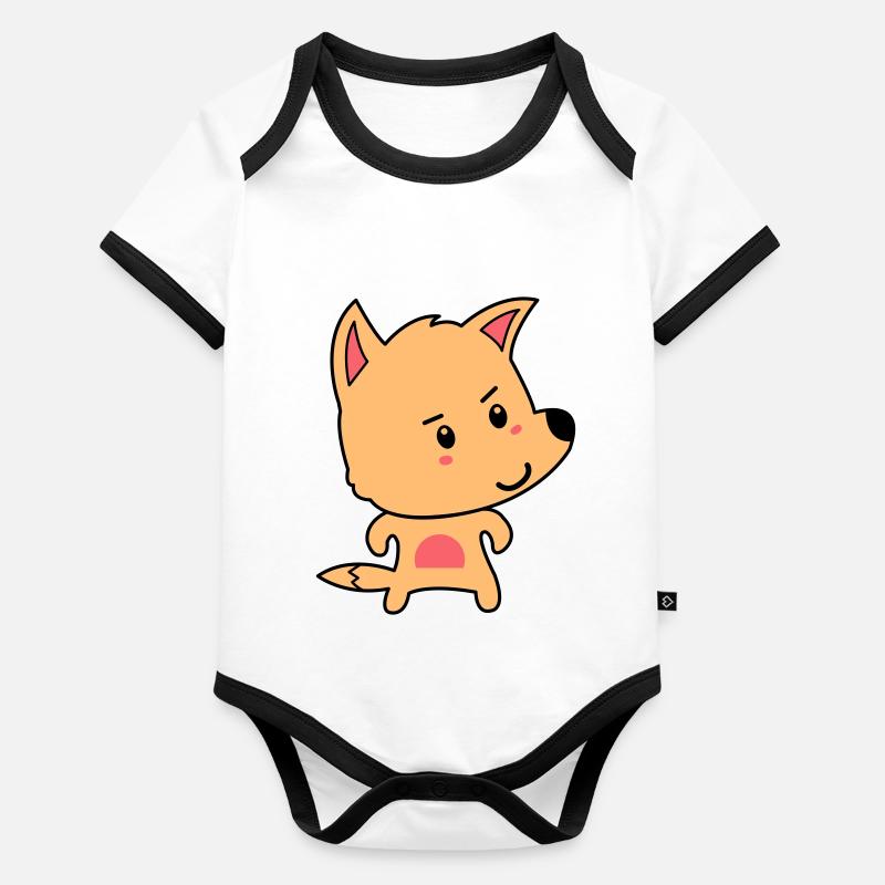 Fox Comic Organic Baby Contrasting Bodysuit