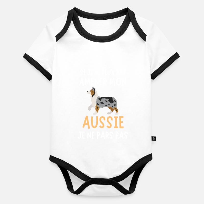 Berger australien aussie Body Bébé bio contrasté manches courtes