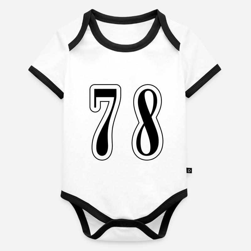 78 Symbole numérique Body Bébé bio contrasté manches courtes