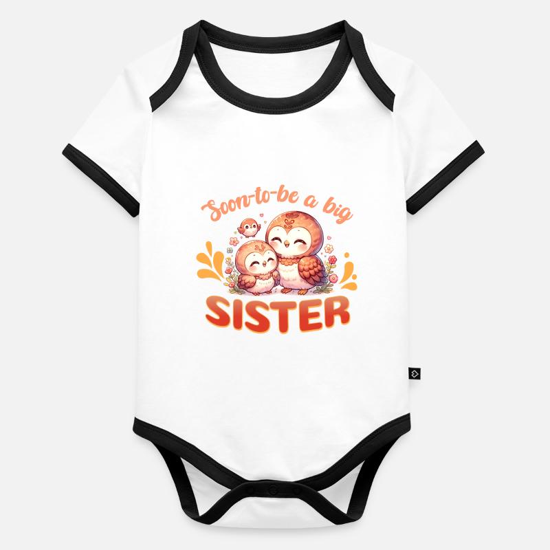 Bald werde ich eine Große Schwester sein süße Baby Bio-Kurzarm-Kontrastbody