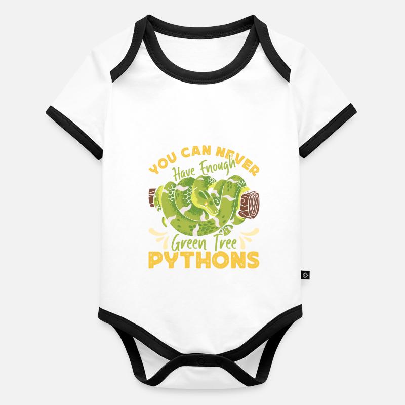 Python arborescent vert Body Bébé bio contrasté manches courtes