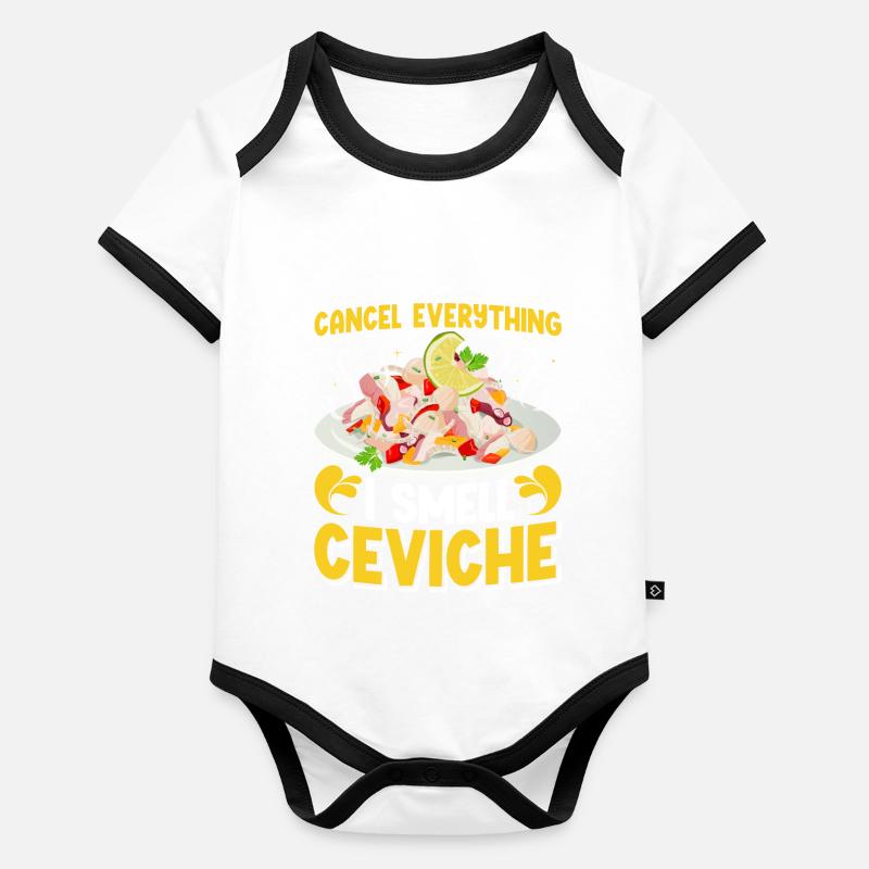 Seafood Peruvian Ceviche Organic Baby Contrasting Bodysuit