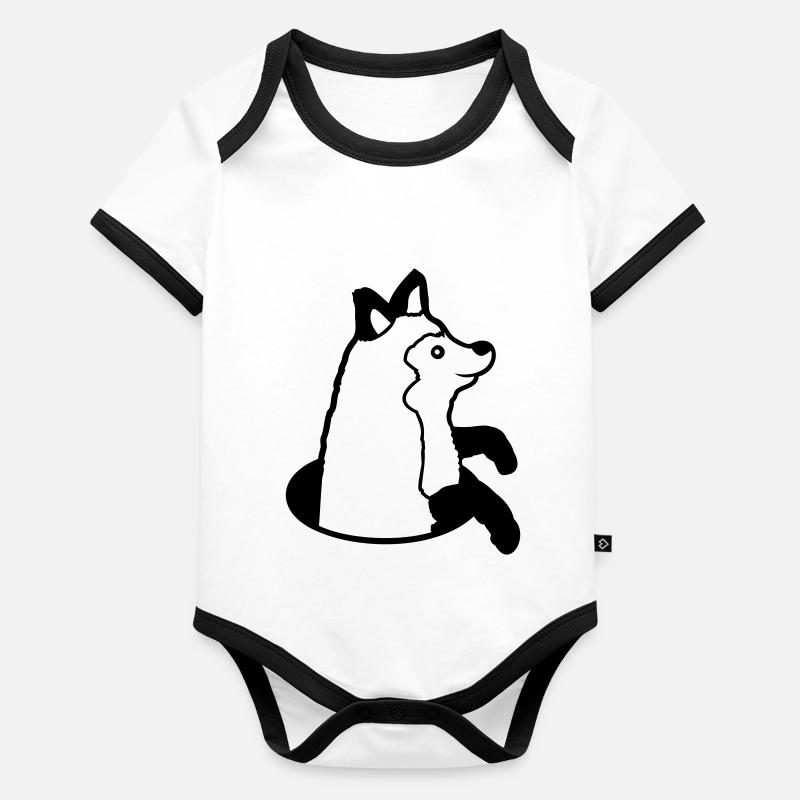Renard Peeps Drôle Hors Du Trou De Sol Heureux Cool Body Bébé bio contrasté manches courtes