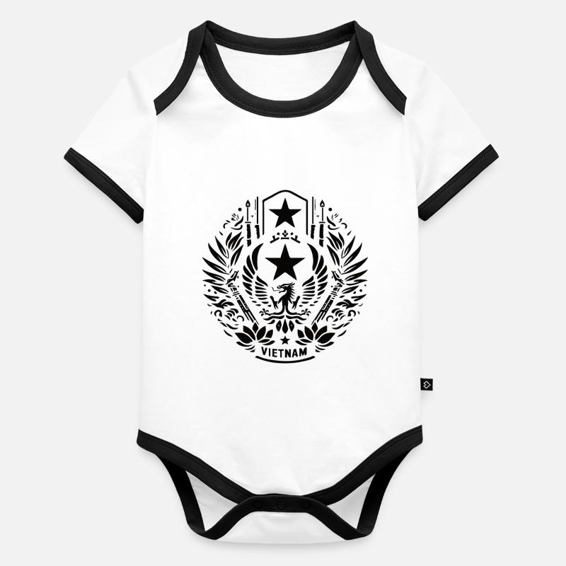 Cool Vietnam Simple Artwork Design Body Bébé bio contrasté manches courtes