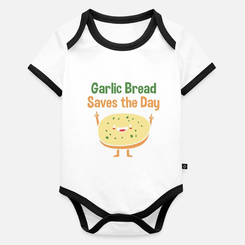 Brot Knoblauch Baby Bio-Kurzarm-Kontrastbody