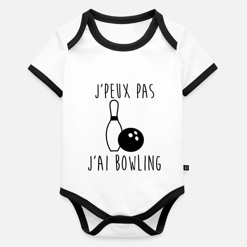 J'peux pas j'ai bowling Body Bébé bio contrasté manches courtes