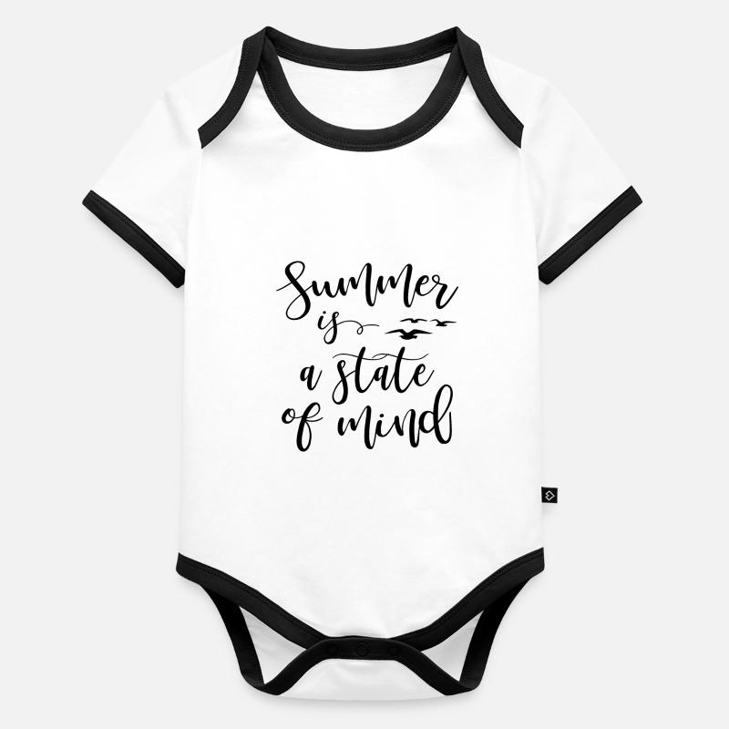 Summer is a state of mind Organic Baby Contrasting Bodysuit