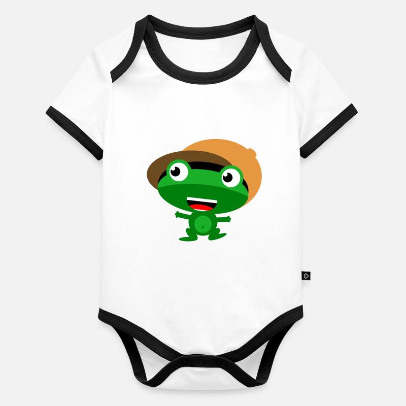 La grenouille intelligente - Body Bébé bio contrasté manches courtes - undefined