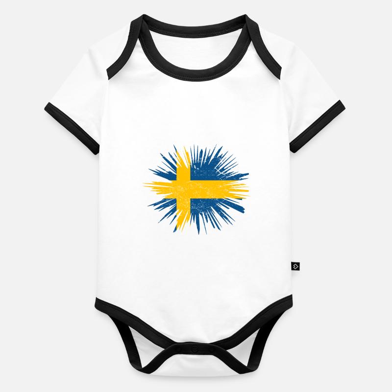 Cadeau Splatter Pays Roots Suède Body Bébé bio contrasté manches courtes