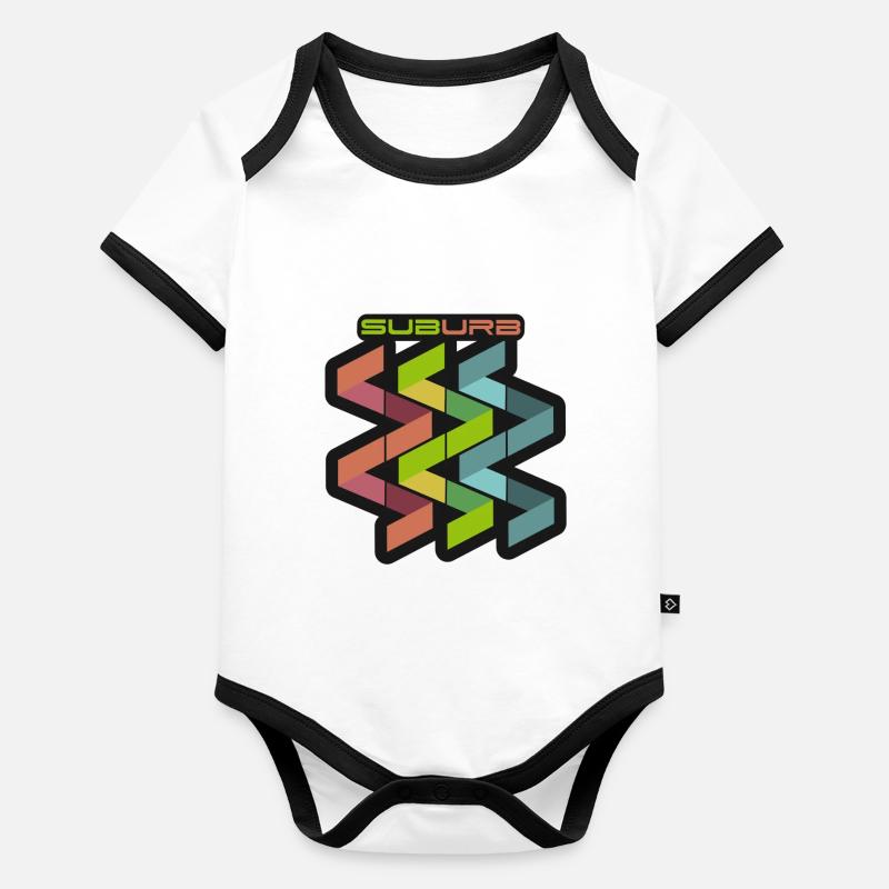 VERTICAL SUBURB Baby Bio-Kurzarm-Kontrastbody