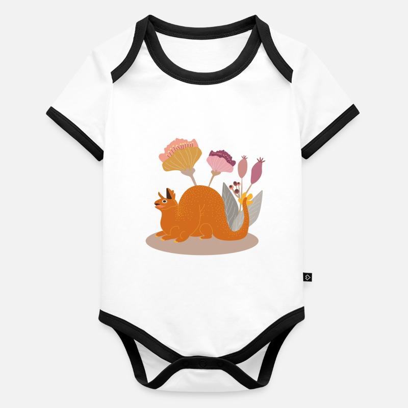 fleur du dragon Body Bébé bio contrasté manches courtes