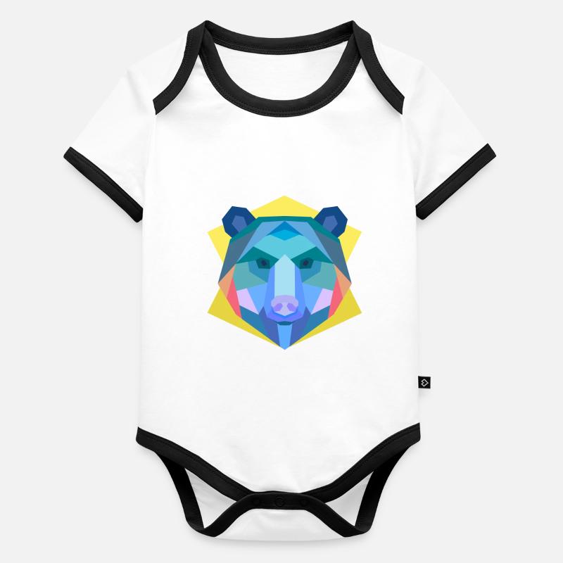 ours abstrait chemise ours, échange d'idées Body Bébé bio contrasté manches courtes