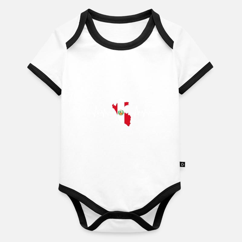 Pérou Body Bébé bio contrasté manches courtes