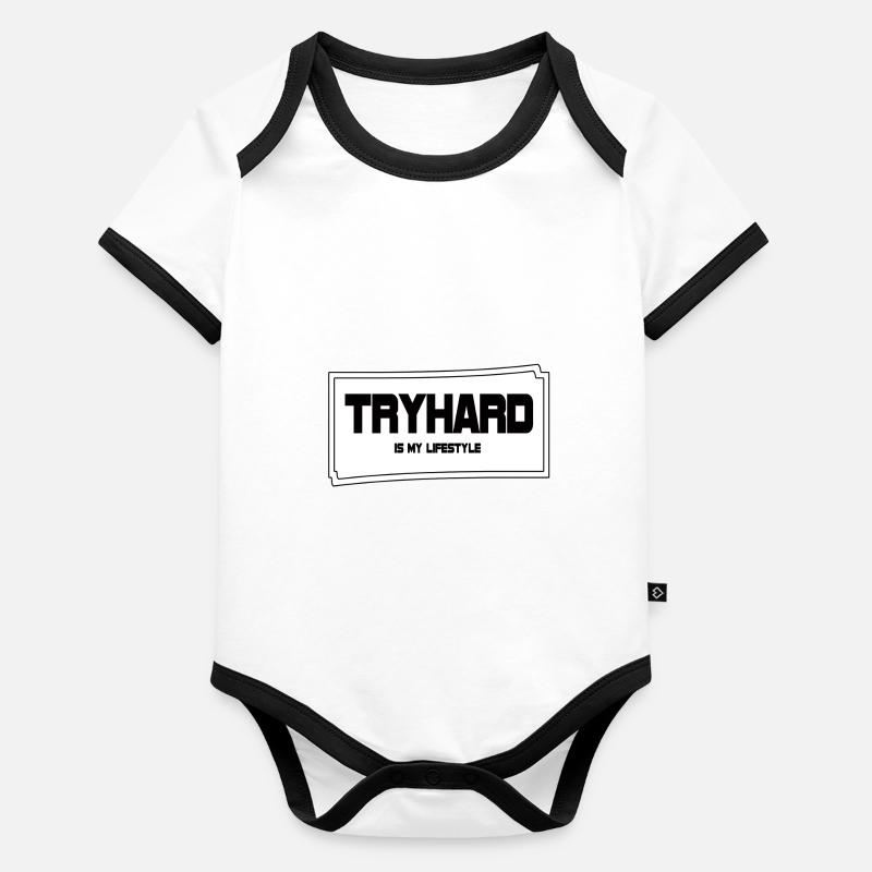Tryhard est mon style de vie Body Bébé bio contrasté manches courtes