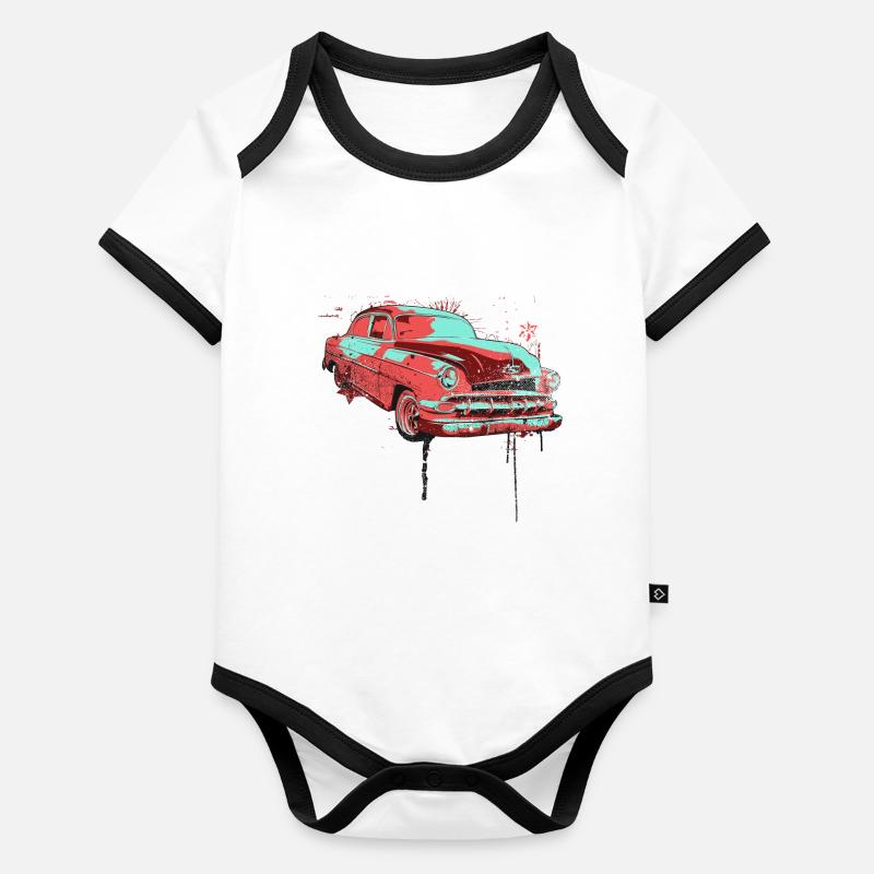Broken car car hobby love gift idea Organic Baby Contrasting Bodysuit