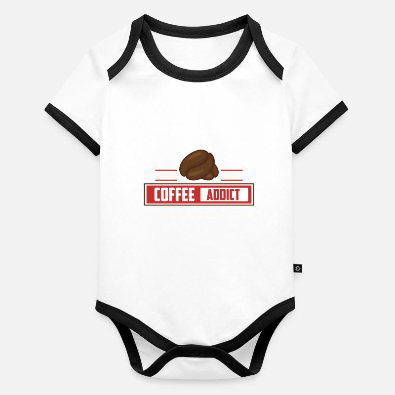 COFFEE ADICT Organic Baby Contrasting Bodysuit