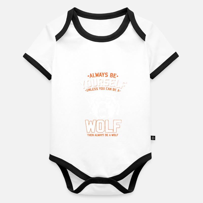 Wolf predator wolf pack wild animal predator howling Organic Baby Contrasting Bodysuit