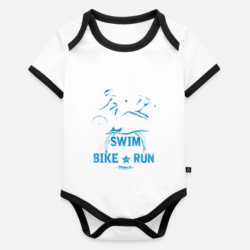 Triathlon athlete athlete competition motivation Organic Baby Contrasting Bodysuit