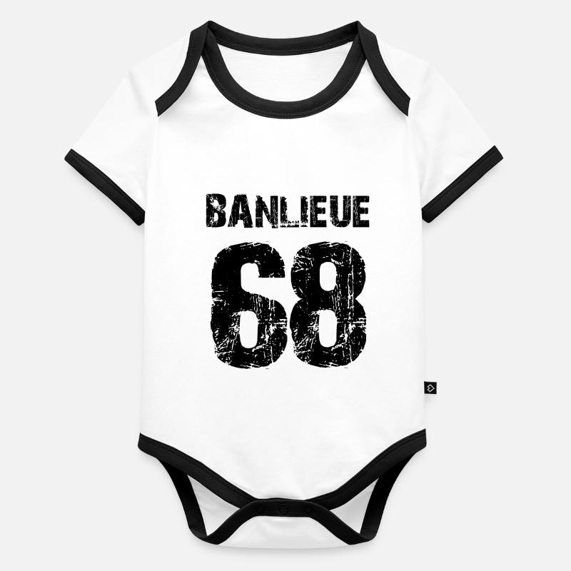 banlieue 68 Body Bébé bio contrasté manches courtes