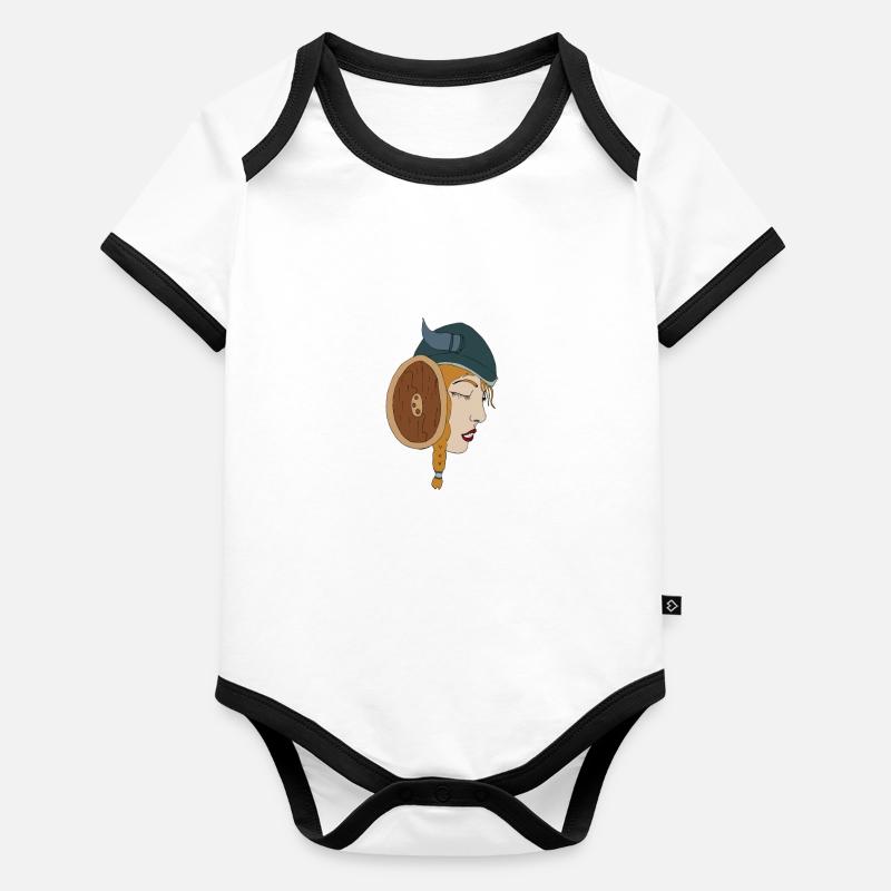 Viking Schilmaid Vikings Body Bébé bio contrasté manches courtes
