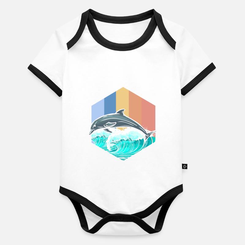dolphin Organic Baby Contrasting Bodysuit