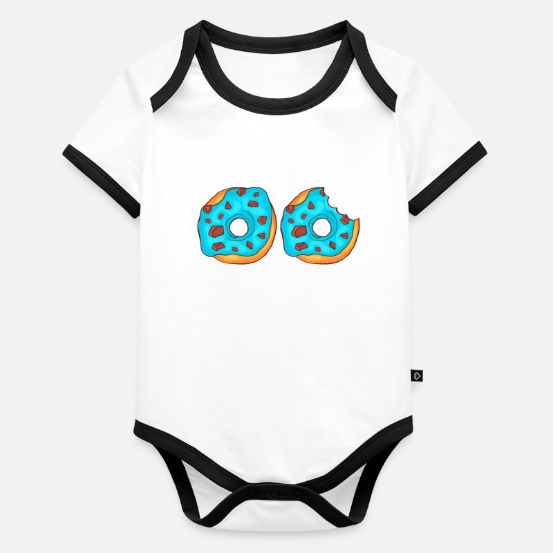 Tartes aux gâteaux confits Body Bébé bio contrasté manches courtes