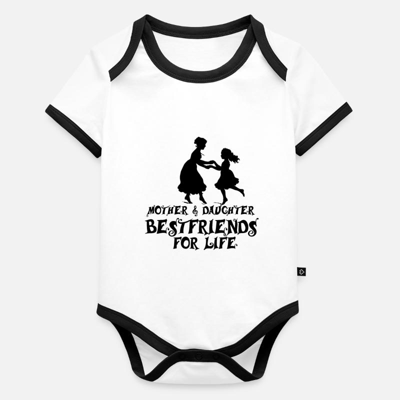 Mutter Tochter Baby Bio-Kurzarm-Kontrastbody