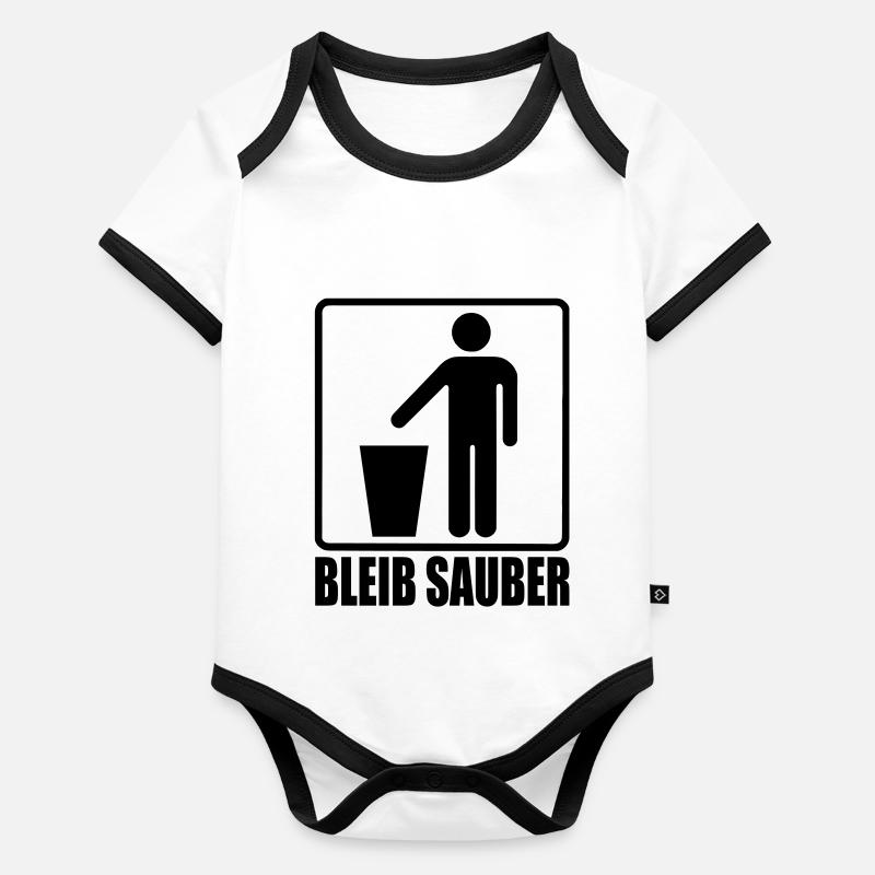 rester propre Body Bébé bio contrasté manches courtes