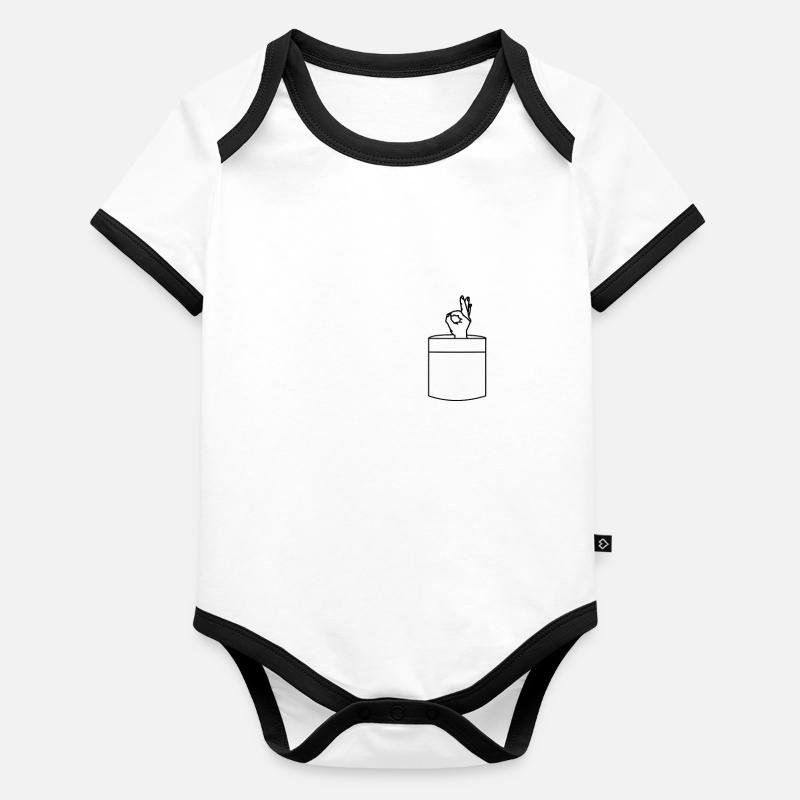 Funny Pocket Circle Jeu Gotcha Vous avez regardé Prank Body Bébé bio contrasté manches courtes