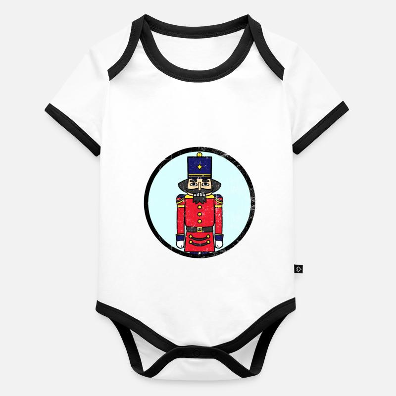 Noisette noisette noël cadeau Body Bébé bio contrasté manches courtes