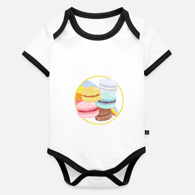 Macaron Body Bébé bio contrasté manches courtes