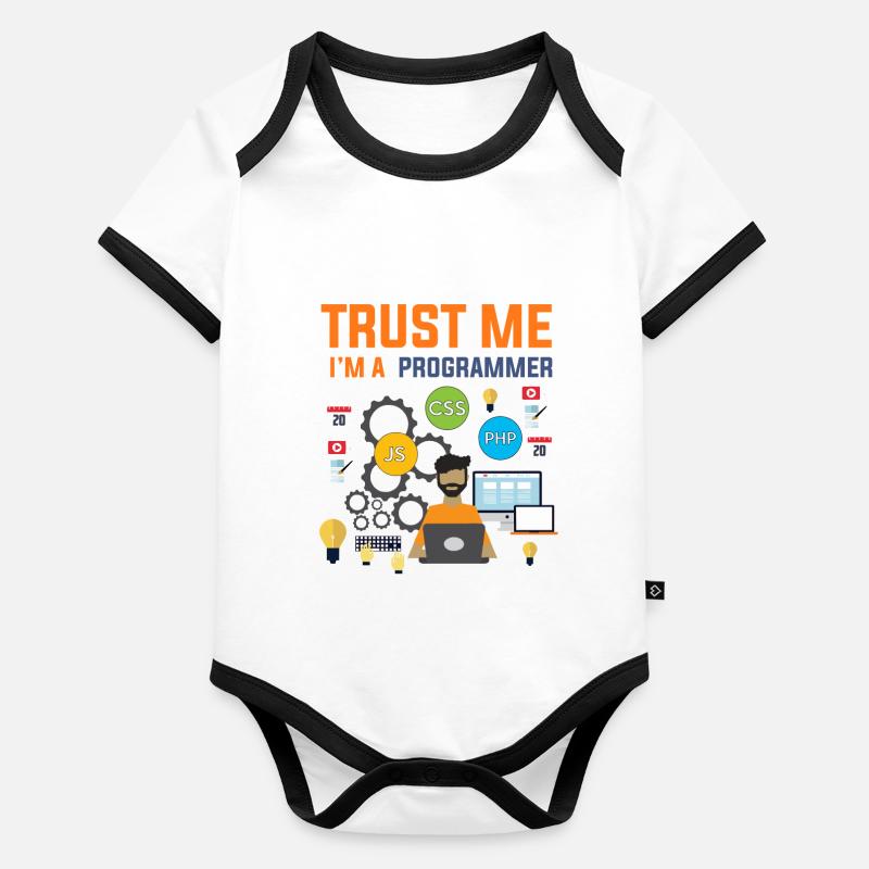 Programmierer Entwickler Informatiker Geschenk Baby Bio-Kurzarm-Kontrastbody