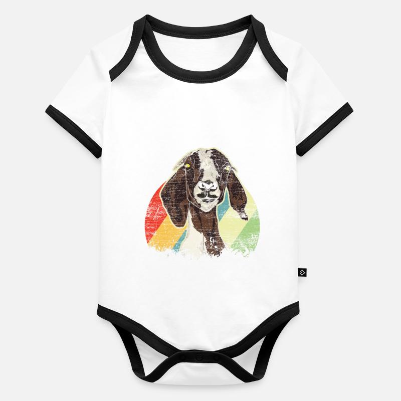 Ziege Baby Bio-Kurzarm-Kontrastbody