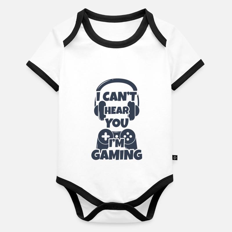 Gaming Online Game Nerd Geek Retro Computer Gamer Baby Bio-Kurzarm-Kontrastbody