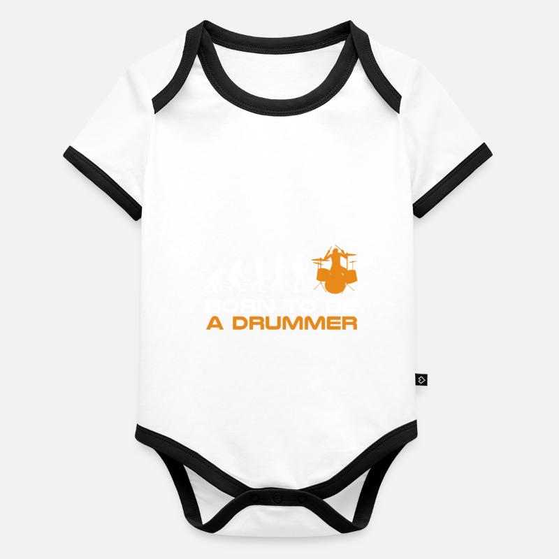 Schlagzeug Shirt Drummer Geschenk · Evolution Baby Bio-Kurzarm-Kontrastbody